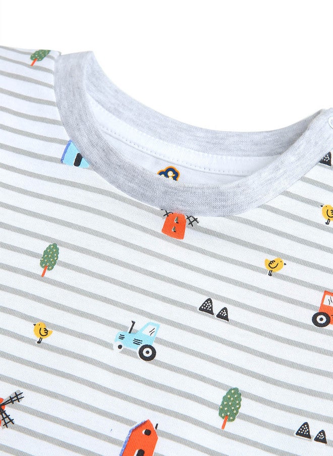 BONTOTS Infant Boys Little Farm Explorer Printed Organic Cotton T-Shirt - Image 3